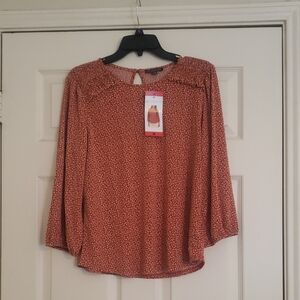 Rust Colored Women's Top Keyhole Back
